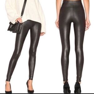 Spanx Faux Leather Leggings Womens Sz S Stretch Black(v)